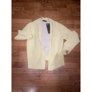 Yest No Button Cardigan Yellow w/ Sparkles Sweater Cardigan No Buttons USA 6